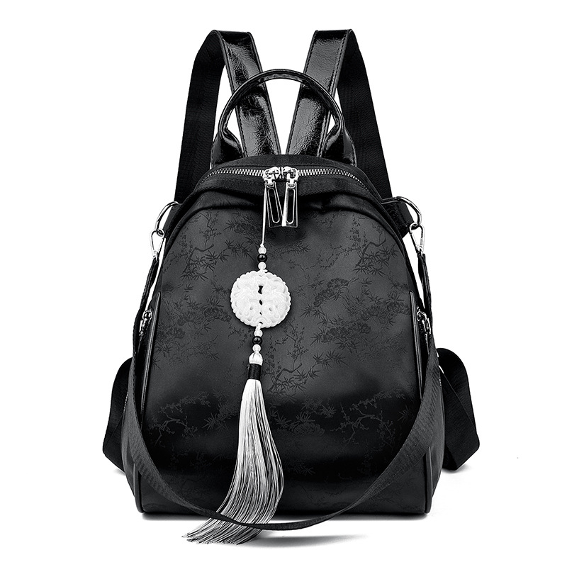 Skolas soma ar literāro ķīniešu stilu, PU materiāls, poliestera iekšējā odere, rāvējslēdzēja atvērums, iekšējās kabatas: slepenā rāvējslēdzēja kabata un telefona kabata