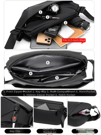 Мъжка чанта през рамо Elgent — урбан стил, оксфордска материя, износоустойчива