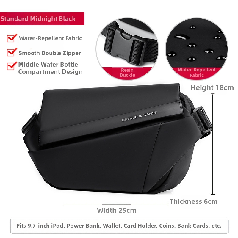 Ανδρική τσάντα στήθους Elgent — αστικός μινιμαλισμός, ύφασμα Oxford, αντίσταση στη φθορά