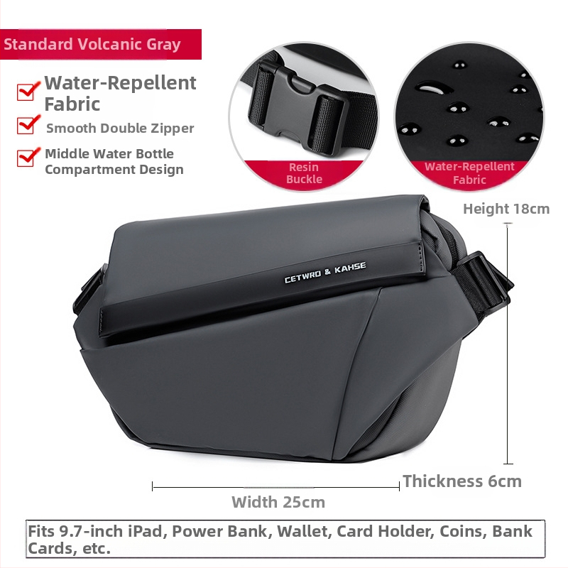 Ανδρική τσάντα στήθους Elgent — αστικός μινιμαλισμός, ύφασμα Oxford, αντίσταση στη φθορά