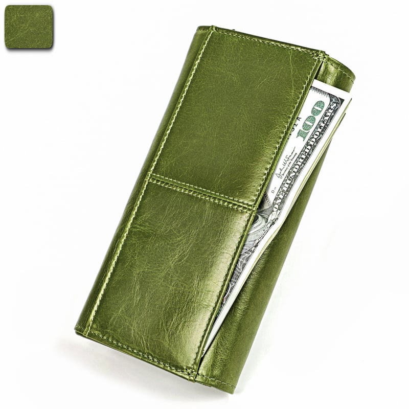 Γυναικείο δερμάτινο πορτοφόλι-κλάτς με φερμουάρ, πρώτο στρώμα αγελαδινής δέρματος, οριζόντιο τετράγωνο σχήμα, μονόχρωμο σχέδιο, επένδυση πολυεστέρα