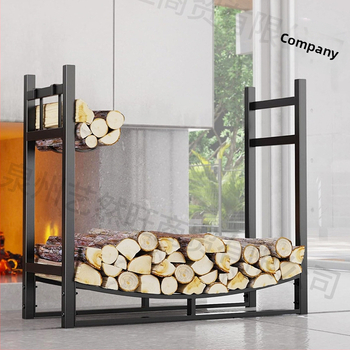 Ράγα για ξύλα, διόροφος, σφυρήλατος σίδηρος, απλός μοντέρνος σχεδιασμός, τοποθέτηση στο δάπεδο, αποσπώμενο, πολλαπλών χρήσεων