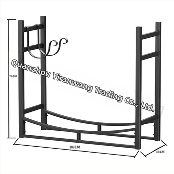 Ράγα για ξύλα, διόροφος, σφυρήλατος σίδηρος, απλός μοντέρνος σχεδιασμός, τοποθέτηση στο δάπεδο, αποσπώμενο, πολλαπλών χρήσεων