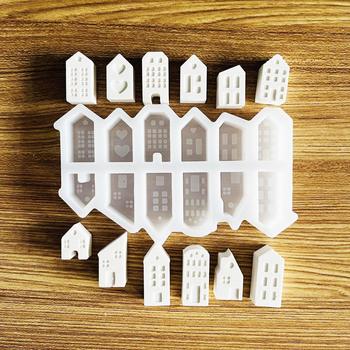 Silikoninė mini namo forma – netaisyklingos formos, skirta gipsiui ir dervai, stalo dekorui