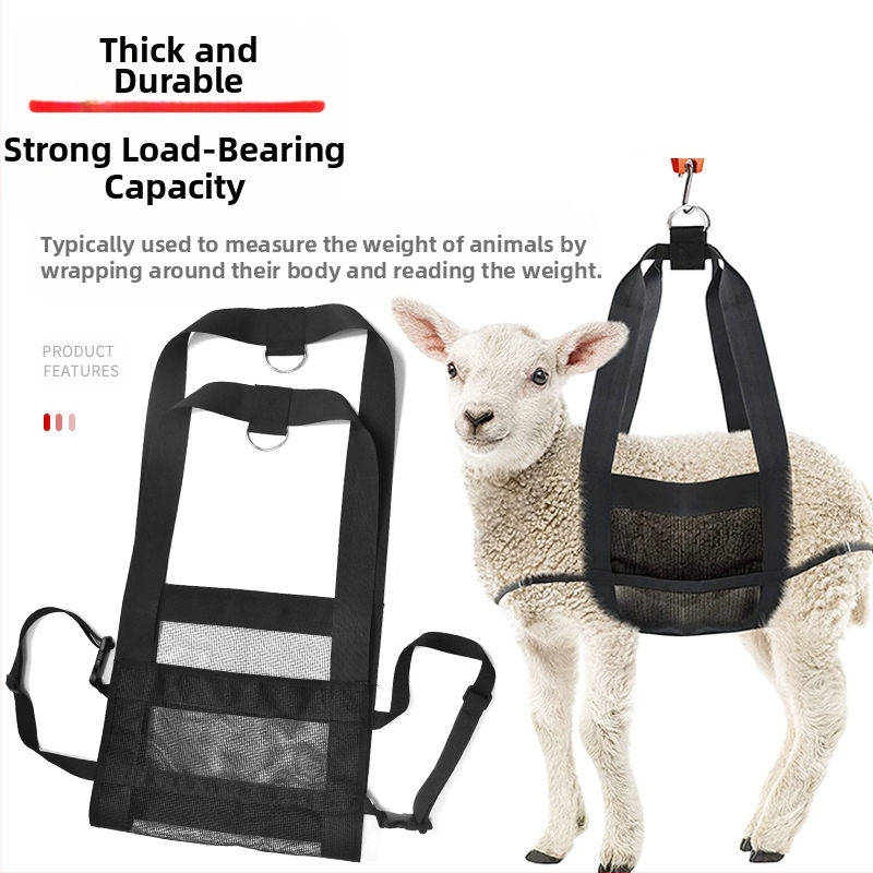 Мрежеста лента за претегляне на животни – висящ теглещ ремък, полиестер/нейлон-полиестер смес, за малки животни и добитък