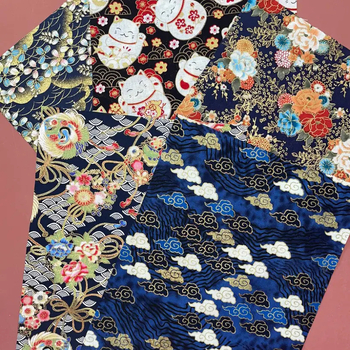 Японски стил тъкана плат за DIY кръпкова изработка — 30% полиестер, 70% памук; боядисано по прежда; за облекло и индустриална употреба; четири сезона