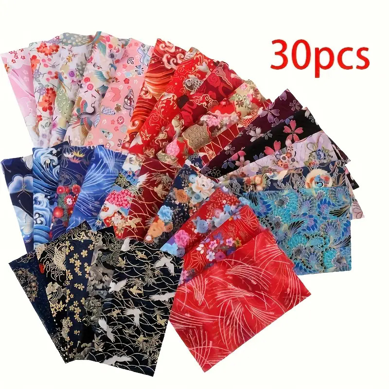 Японски стил тъкана плат за DIY кръпкова изработка — 30% полиестер, 70% памук; боядисано по прежда; за облекло и индустриална употреба; четири сезона