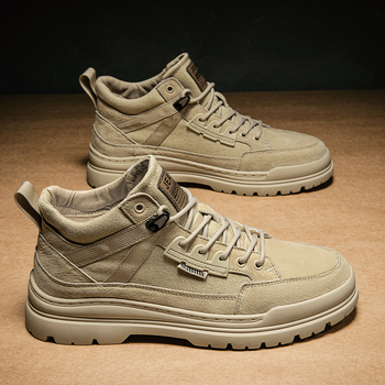 Vīriešu vidējā auguma kurpes ar bieza zole, mikrošķiedra, ziema, iekšējā gumijas zolīte