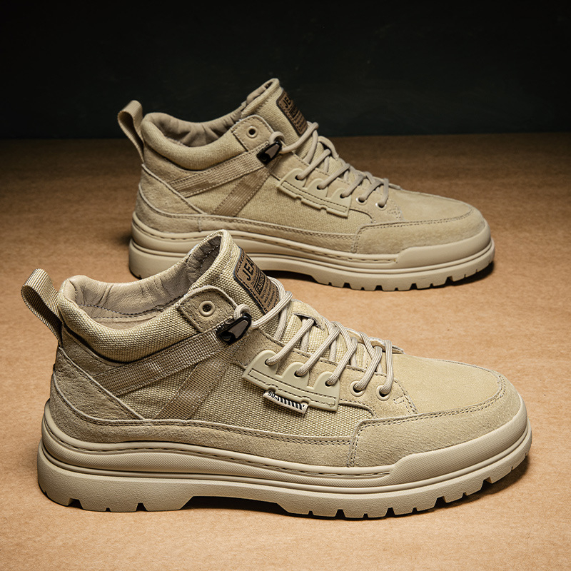 Vīriešu vidējā auguma kurpes ar bieza zole, mikrošķiedra, ziema, iekšējā gumijas zolīte