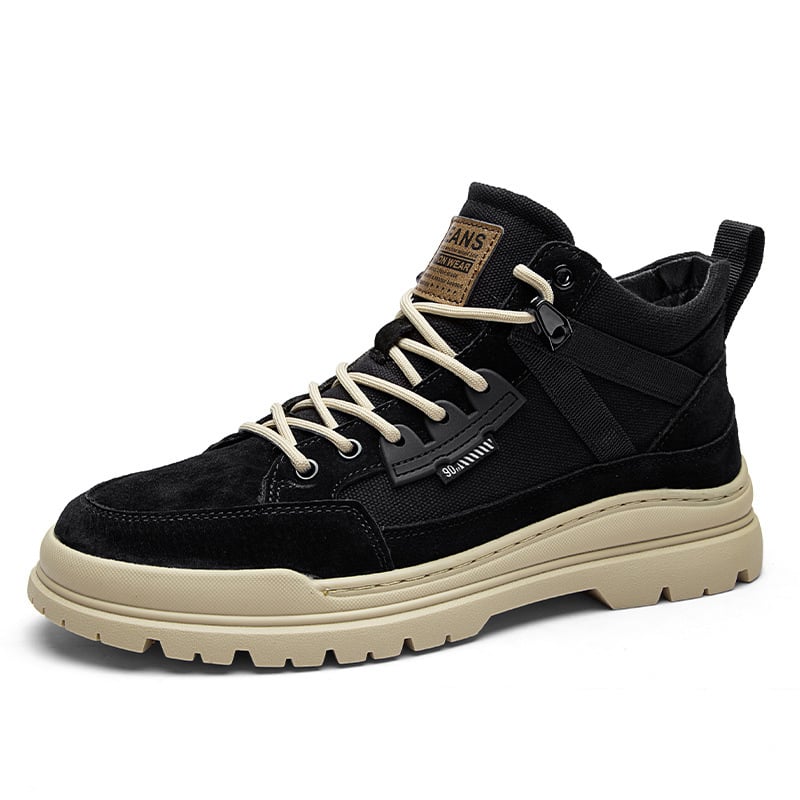 Vīriešu vidējā auguma kurpes ar bieza zole, mikrošķiedra, ziema, iekšējā gumijas zolīte