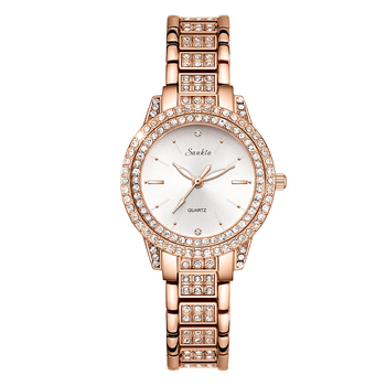 Γυναικείο ρολόι Quartz, στυλάτος σχεδιασμός, αναλογικό καντράν, αδιάβροχο έως 30 μ., κάσα από ανοξείδωτο ατσάλι, μπρασελέ από ανοξείδωτο ατσάλι