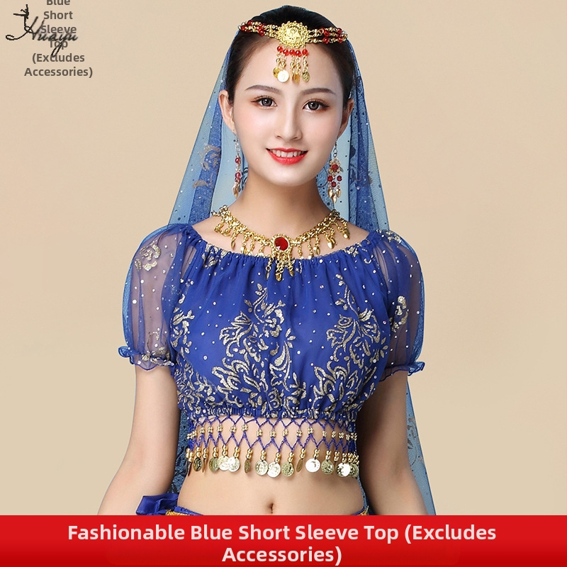 Huayu Σετ ενδυμάτων χορού της κοιλιάς για γυναίκες — 120D chiffon + floral gauze, ύφασμα νάιλον, Καλοκαίρι 2024 κυκλοφορία