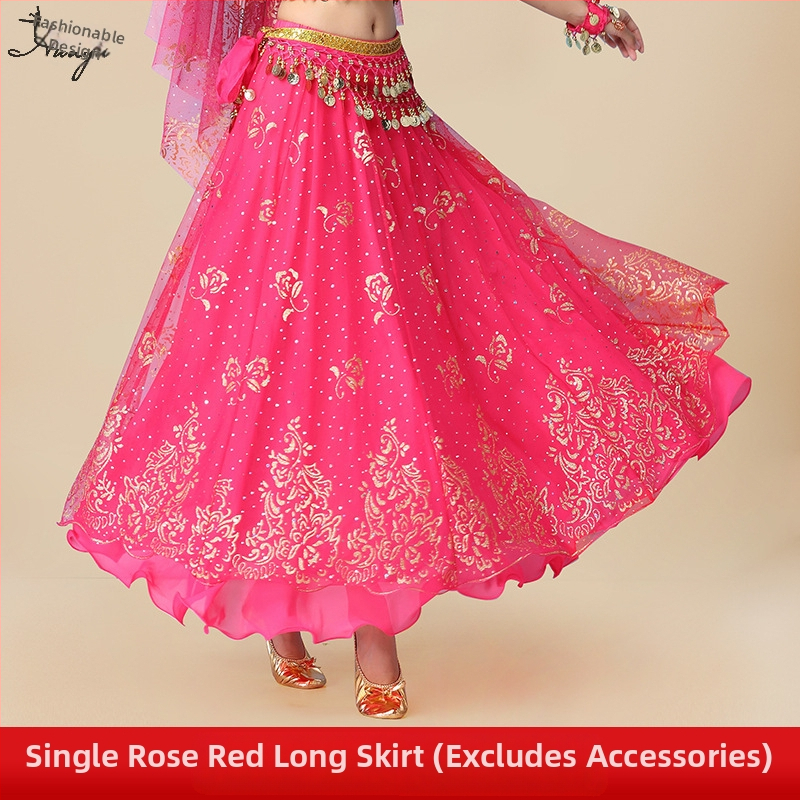 Huayu Σετ ενδυμάτων χορού της κοιλιάς για γυναίκες — 120D chiffon + floral gauze, ύφασμα νάιλον, Καλοκαίρι 2024 κυκλοφορία