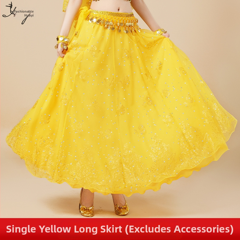 Huayu Σετ ενδυμάτων χορού της κοιλιάς για γυναίκες — 120D chiffon + floral gauze, ύφασμα νάιλον, Καλοκαίρι 2024 κυκλοφορία