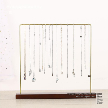 Μονόστρωτο ράφι επίδειξης κολιέ από ξύλο και μέταλλο – στυλ Art Wind, οικιακός οργανωτής κοσμημάτων