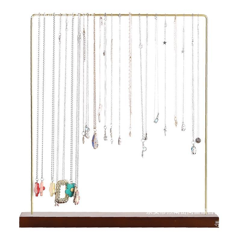 Μονόστρωτο ράφι επίδειξης κολιέ από ξύλο και μέταλλο – στυλ Art Wind, οικιακός οργανωτής κοσμημάτων