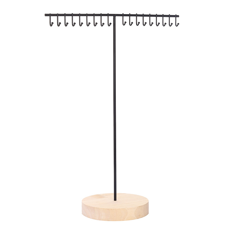 Μονόστρωτο ράφι επίδειξης κολιέ από ξύλο και μέταλλο – στυλ Art Wind, οικιακός οργανωτής κοσμημάτων