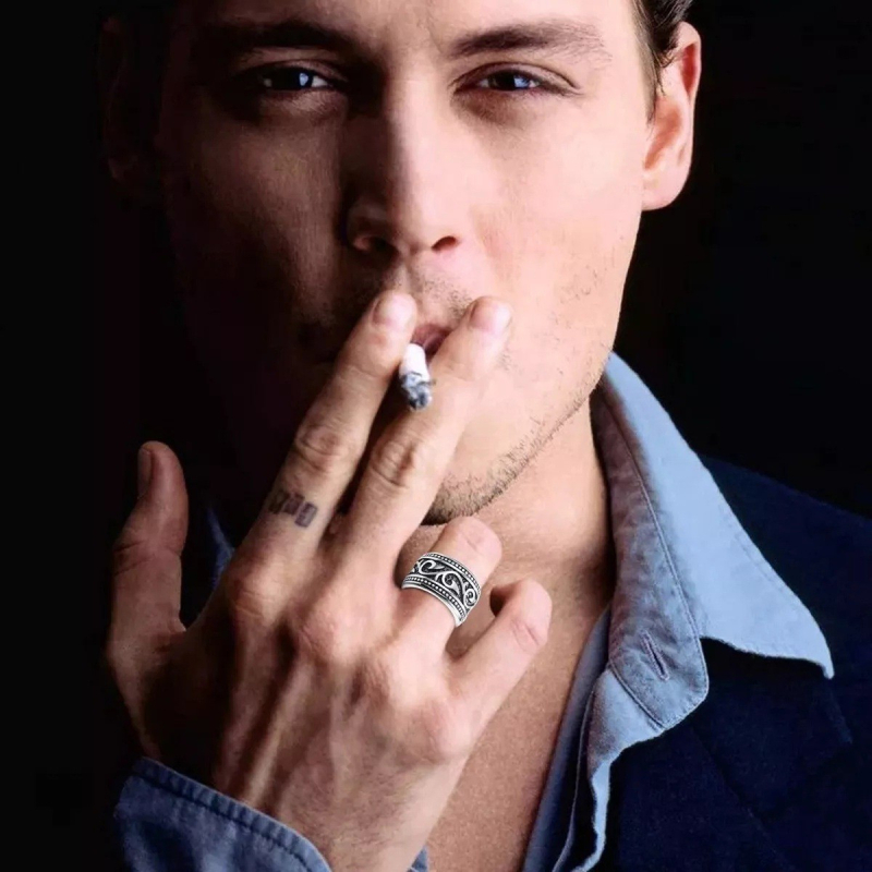 Δαχτυλίδι ζευγαριού από ανοξείδωτο ατσάλι 304, γεωμετρικός σχεδιασμός, γυαλιστερή επιφάνεια, unisex