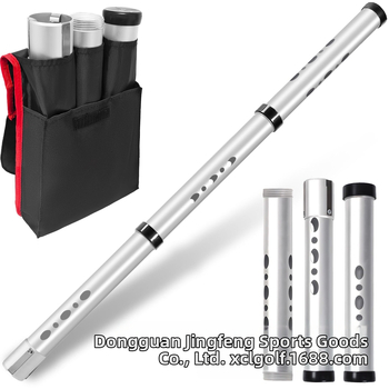 Golfų kamuolių rinktuvas su trijų dalių aliuminio vamzdžiu, be lenkimo, 21 kamuolio talpa, nešiojamas