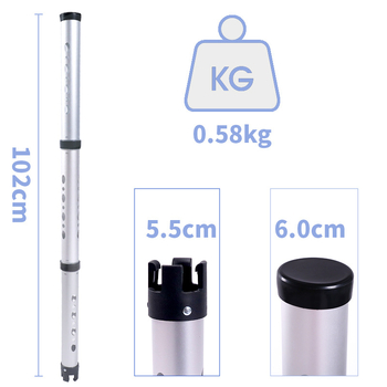 Golfų kamuolių rinktuvas su trijų dalių aliuminio vamzdžiu, be lenkimo, 21 kamuolio talpa, nešiojamas