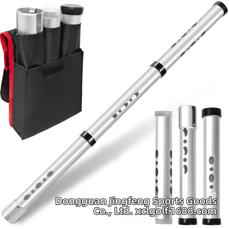 Golfų kamuolių rinktuvas su trijų dalių aliuminio vamzdžiu, be lenkimo, 21 kamuolio talpa, nešiojamas
