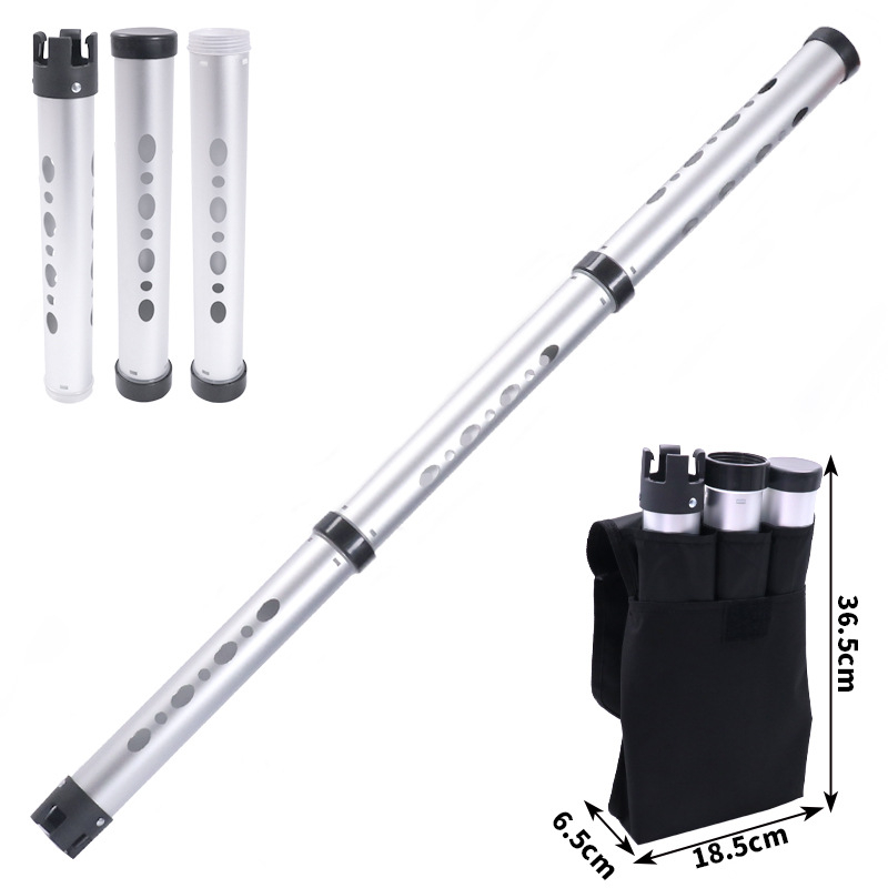 Golfų kamuolių rinktuvas su trijų dalių aliuminio vamzdžiu, be lenkimo, 21 kamuolio talpa, nešiojamas