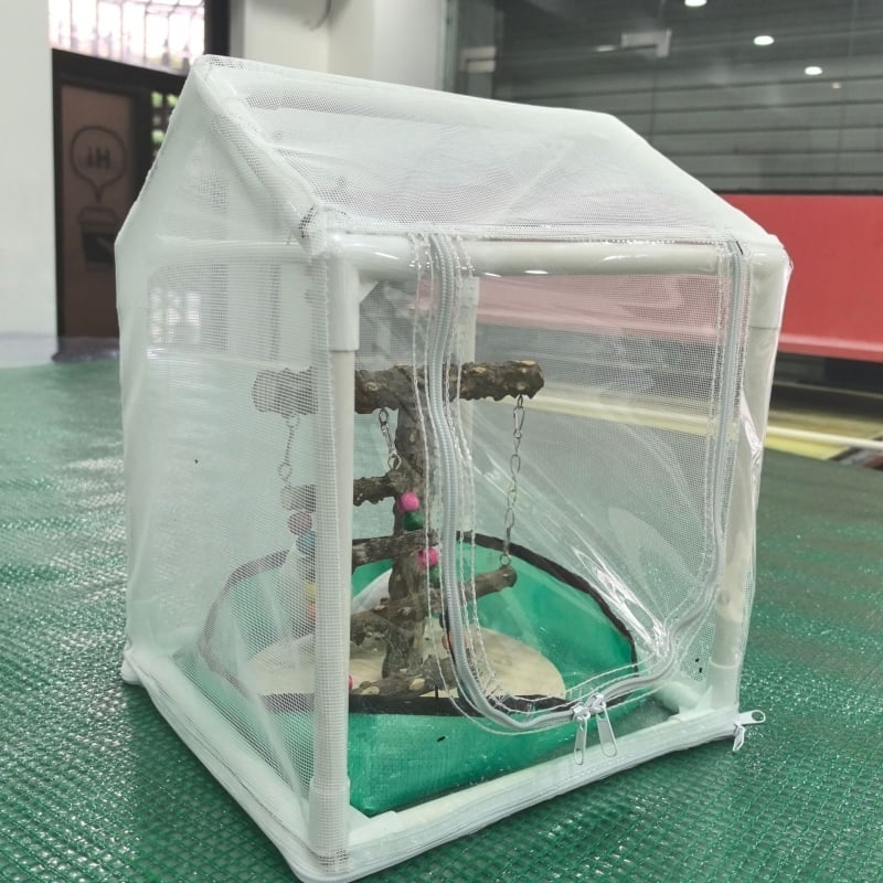 Φωλιά παπαγάλου με διαπερατό δίχτυ – αποτρέπει τη ρίψη φτερών, διακοσμητική φωλιά, σκηνή ύπνου από πλαστικό; καταγωγή Γκουανγκντονγκ