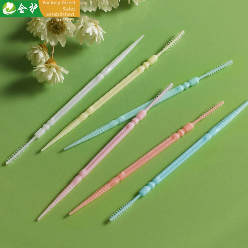 Двуглавни пластмасови зъбни клечки с форма на рибена кост, еднократни, хранителен PP, 200–300 бр., 96 бутилки в опаковка, Toothguard/Gold Guard