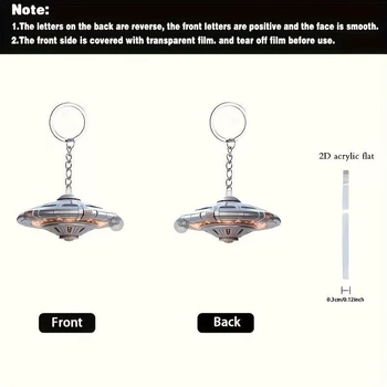 Κρίκος κλειδιών – Ακρυλικό 2D επίπεδο εξωγήινο διαστημόπλοιο, σετ 10 τεμάχια, μοντέλο xl41, σύγχρονο μινιμαλιστικό στυλ