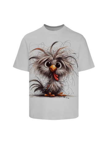 Ανδρικό κοντομάνικο T‑shirt σε στυλ street hip-hop, 3D εκτύπωση καρτούν, στρογγυλός λαιμός, κοντά μανίκια, διαπνέον πολυεστέρας