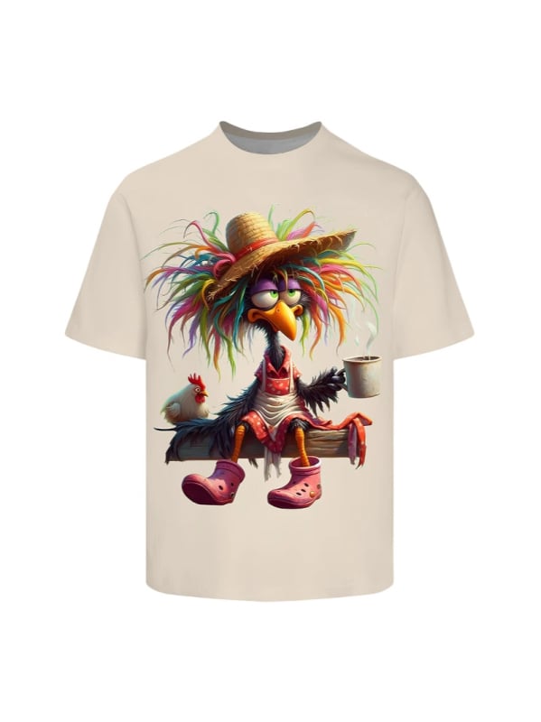 Muška majica kratkih rukava u ulicnom hip-hop stilu, 3D print karikature, okrugli izrez, prozračni poliester