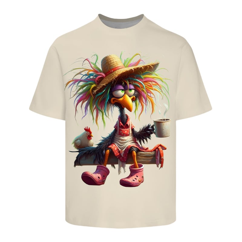 Muška majica kratkih rukava u ulicnom hip-hop stilu, 3D print karikature, okrugli izrez, prozračni poliester