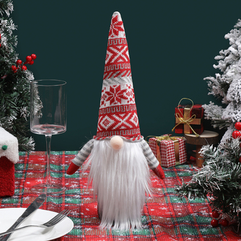 Kalėdinis megztas buteliuko dangtelis, Europos stilius — poliesteris, pakuotė: OPP maišelis, prekė Qianhong Gift, tinkamas Kalėdoms, tarptautinis eksportas: Taip