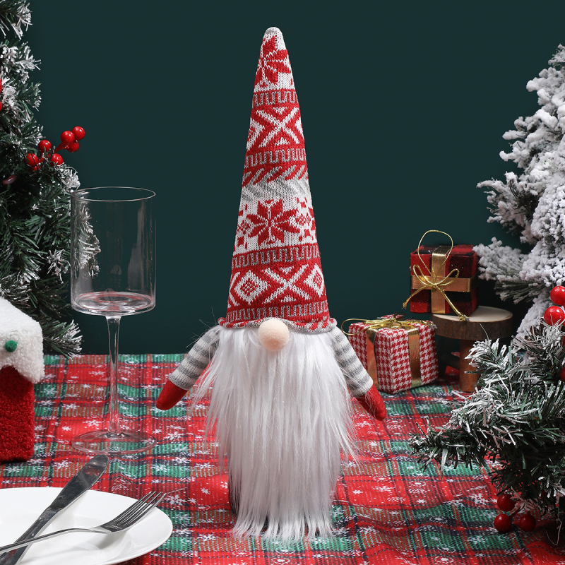 Kalėdinis megztas buteliuko dangtelis, Europos stilius — poliesteris, pakuotė: OPP maišelis, prekė Qianhong Gift, tinkamas Kalėdoms, tarptautinis eksportas: Taip