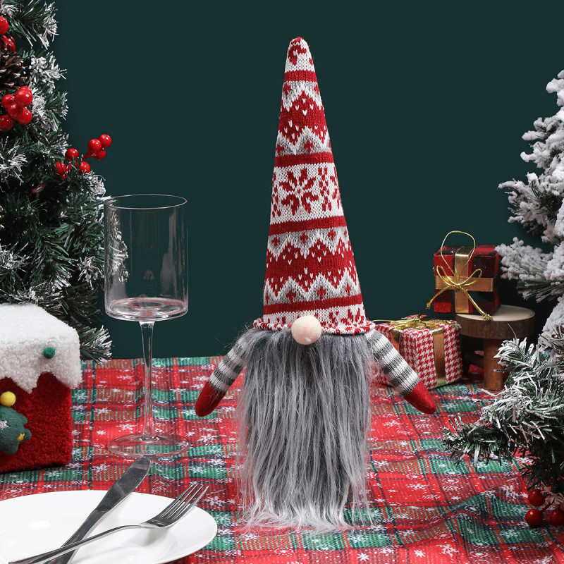 Kalėdinis megztas buteliuko dangtelis, Europos stilius — poliesteris, pakuotė: OPP maišelis, prekė Qianhong Gift, tinkamas Kalėdoms, tarptautinis eksportas: Taip