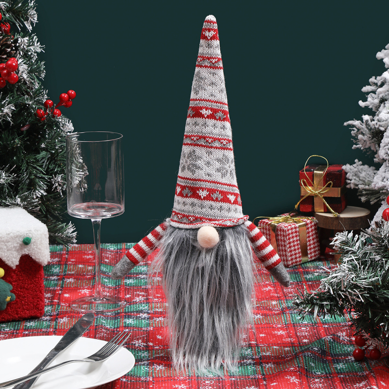 Kalėdinis megztas buteliuko dangtelis, Europos stilius — poliesteris, pakuotė: OPP maišelis, prekė Qianhong Gift, tinkamas Kalėdoms, tarptautinis eksportas: Taip