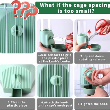 No Mess Bird Feeder Cage Water Dispenser, Cockatiel Cage Accessories, ABS материал, Zhejiang произход, автоматично хранене, комплект 100 бр