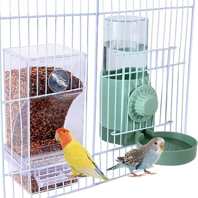 No Mess Bird Feeder Cage Water Dispenser, Cockatiel Cage Accessories, ABS материал, Zhejiang произход, автоматично хранене, комплект 100 бр