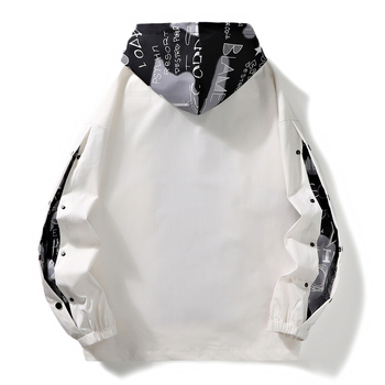 Vīriešu ziemas jaka ar kapuci, brīvs piegriezums, bez apkakles, priekšā rāvējslēdzējs, Hongkong stils, ārējais un pildījums 100% poliesters, bieza, garas piedurknes, kabatu dekorācijas