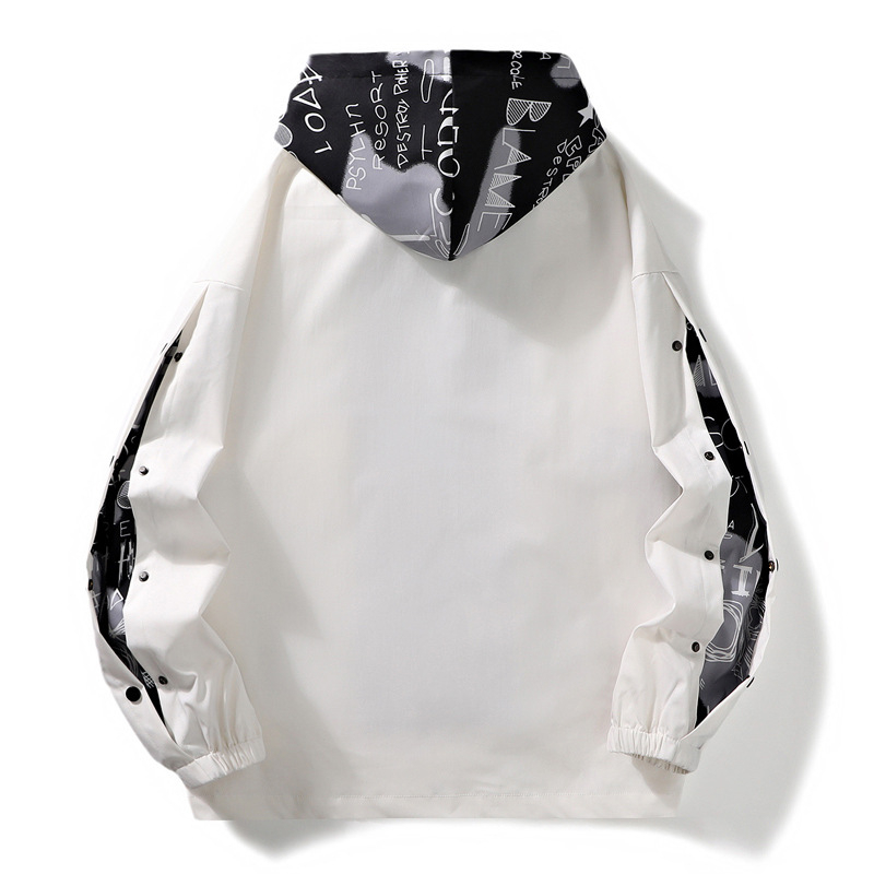 Vīriešu ziemas jaka ar kapuci, brīvs piegriezums, bez apkakles, priekšā rāvējslēdzējs, Hongkong stils, ārējais un pildījums 100% poliesters, bieza, garas piedurknes, kabatu dekorācijas