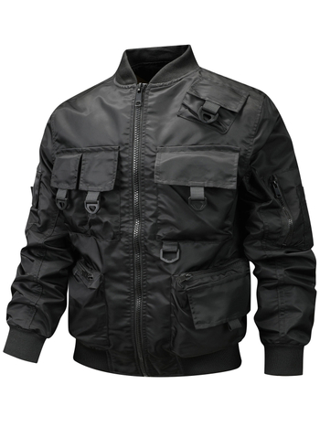 Pánska corduroy bomber bunda s kapucňou, zipsom a viacerými vreckami