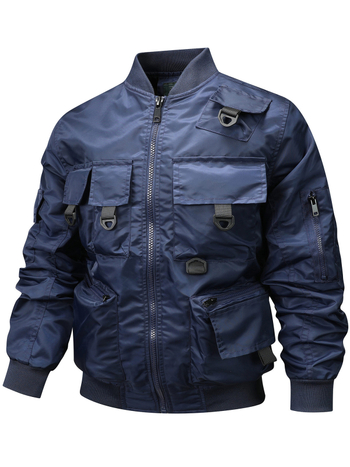 Pánska corduroy bomber bunda s kapucňou, zipsom a viacerými vreckami