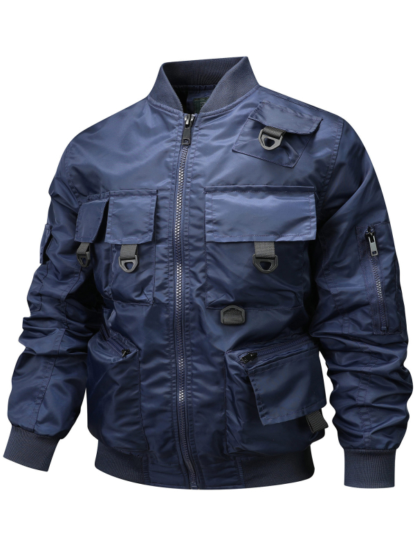 Pánska corduroy bomber bunda s kapucňou, zipsom a viacerými vreckami