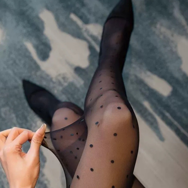 Чорапогащник с точкова шарка – тънък полиестер, 80–90% полиестер