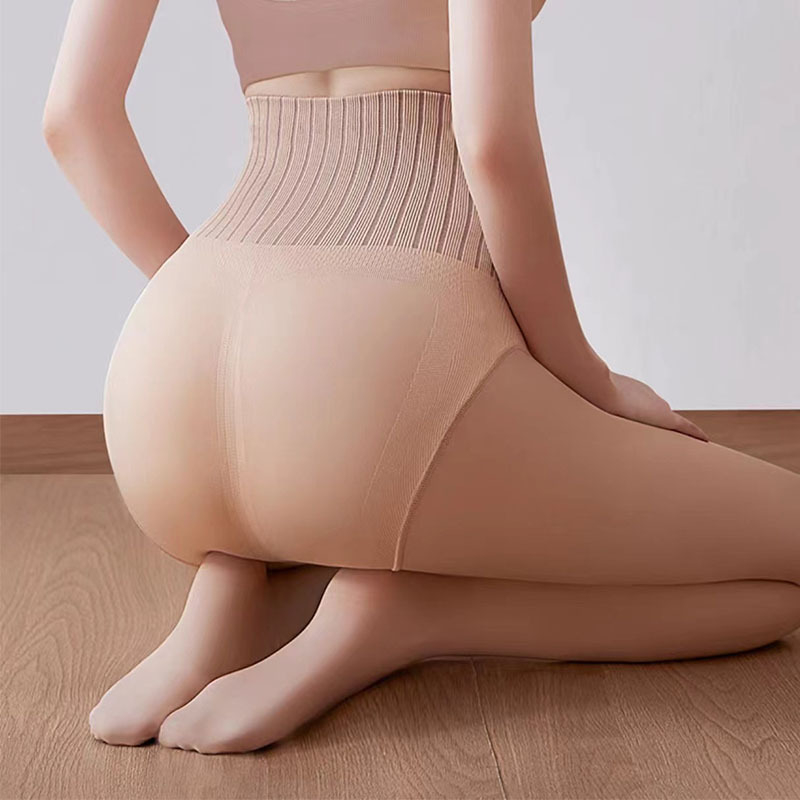 Нейлонови чорапогащи с поларено вътрешно покритие за повдигане и оформяне, плътни, едноцветни, съдържание на нейлон 70–80%
