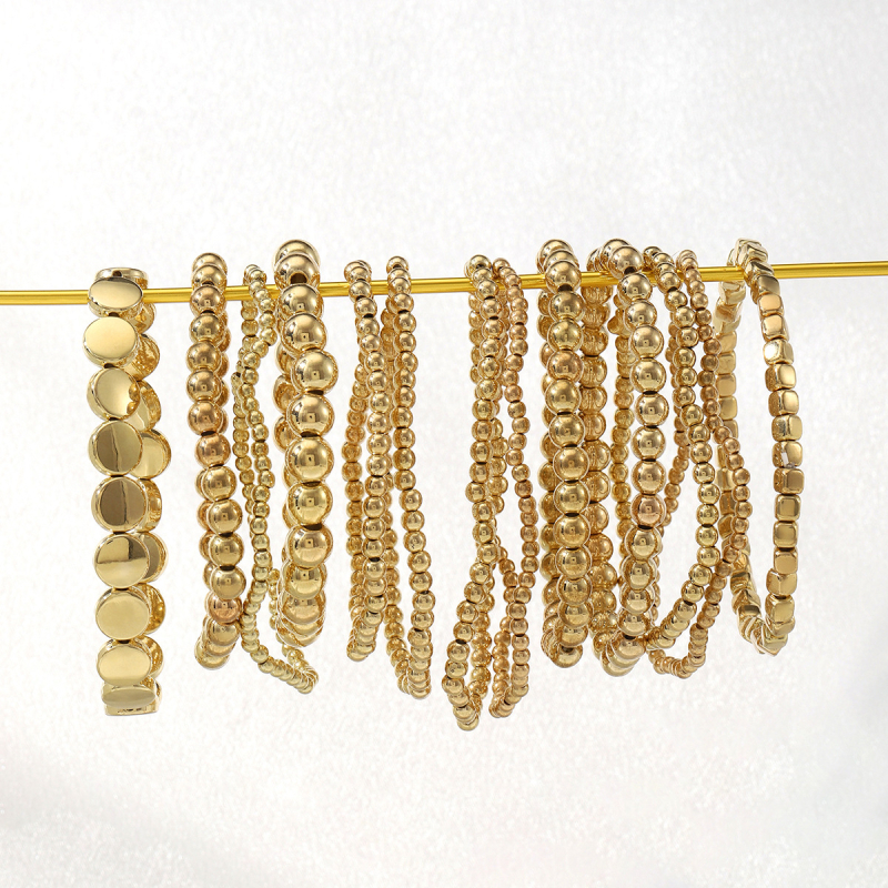 Set narukvica za žene, elastične, geometrijski uzorci od smole, elektroplatirane, 13 komada