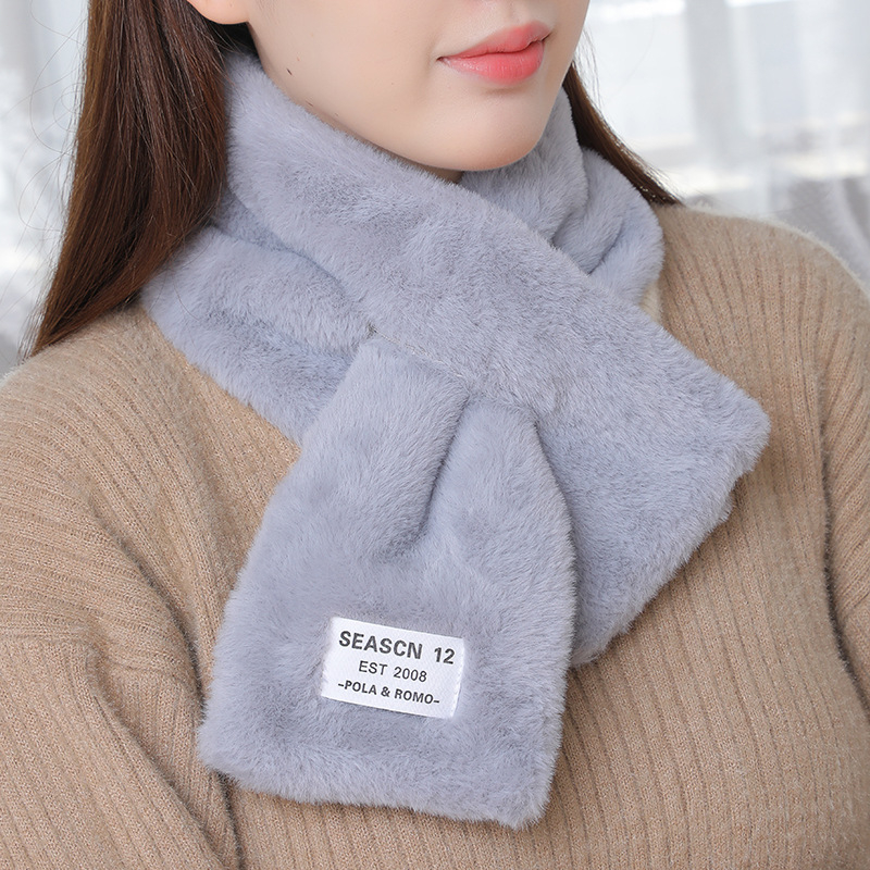 Női műszőrme sál, téli meleg, koreai stílus, keresztezett kendő, eredeti dizájn, warp szövés, kézzel készített