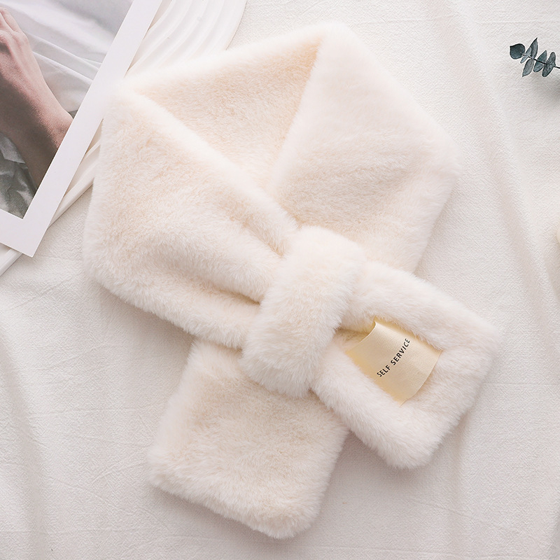 Női műszőrme sál, téli meleg, koreai stílus, keresztezett kendő, eredeti dizájn, warp szövés, kézzel készített