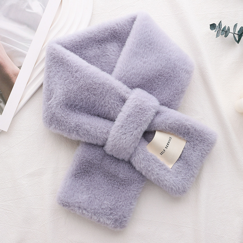 Női műszőrme sál, téli meleg, koreai stílus, keresztezett kendő, eredeti dizájn, warp szövés, kézzel készített