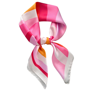 Poliészter négyzetes sál szaténhatású felülettel, tavasz, koreai stílus, professzionális légiutas-kísérő által ihletett, sokoldalú elegáns kiegészítő